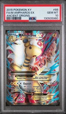 Pokemon M Ampharos EX XY Ancient Origins Full Art #88 PSA 10 Gem Mint NEW CERT - Image 1 of 2