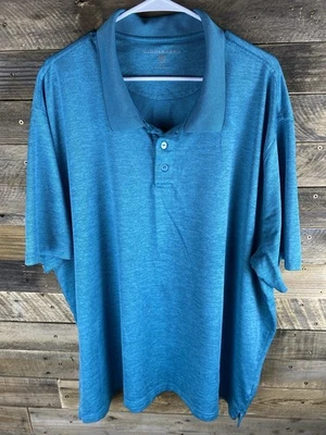 Saddlebred Mens Sz 3XLT Teal Blue Short Sleeve Golf Polo Shirt - Image 1 of 4