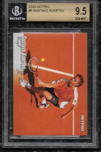 2003 Netpro GUSTAVO KUERTEN Tennis ATP Tour BGS 9.5 GEM MT Rookie RC #6 - Picture 1 of 2