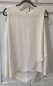 Blusa mujer sin mangas Chicos 1 crepé marfil crema capas cremalleras espalda - Imagen 1 de 9