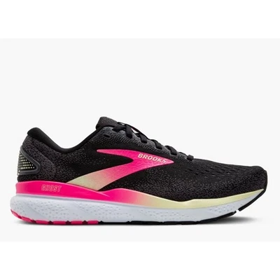 Brooks Ghost 16 Women black pink yellow laufschuhe Joggingschuhe Damen