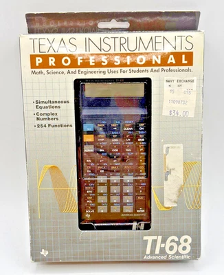 Texas Instruments TI-68 Advanced Scientific Calculator 1988 ITALY NEW NOS - Image 1 of 4