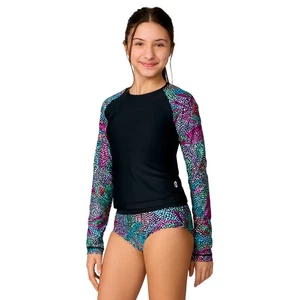 Free Country Girls' Fresco Rash Guard and Bikini Swim Set Black Fresco M - Picture 1 of 8