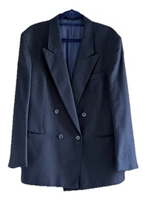 Men’s Vintage Retro MALE Navy Wool Pinstripe Jacket Gangster Spiv Style 42 R - Picture 1 of 11