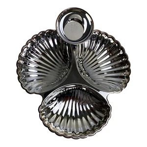 Vassoio da portata vintage argento conchiglia tazza immersione betulle piatto reggenza conchiglia pesce formale - Foto 1 di 11