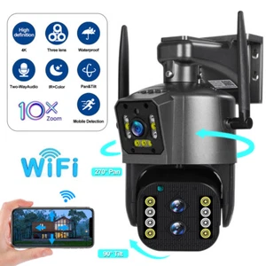 4 MP 4K IP Camera Outdoor WiFi PTZ Three Lens Dual Screen 10X Optical Zoom CCTV - Picture 1 of 26