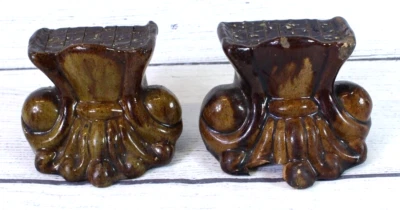 Pair Of Antique American Pottery Lion Paw Sash Window Stops READ DESCRIPTION - Image 1 of 4