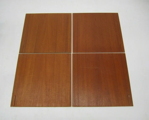 Set 4 Vtg MCM Danish Walnut Veneer Glass Sliding Doors Credenza Wall Unit 15.25" Cover