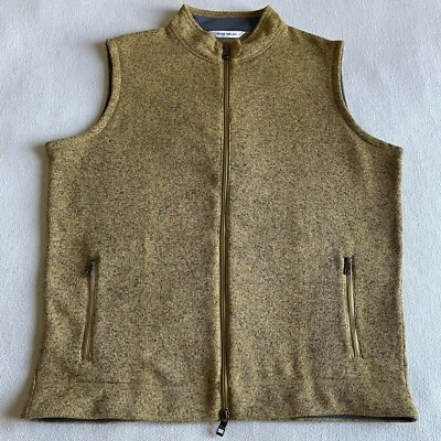 Peter Millar Crown Hombres Talla Grande Suéter Vellón Chaleco Dijon Amarillo Foto 1 de 4