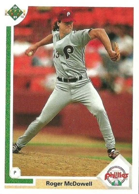 ROGER McDOWELL PHILADELPHIA PHILLIES #406 - UPPER DECK NM-MT 1991 - Image 1 of 2