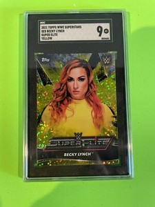 2021 Topps WWE Superstars Super Elite Yellow Becky Lynch #SE5 SGC 9