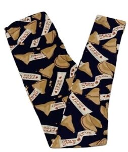 New TC2 18+ Lularoe Valentines Day Fortune Cookies Leggings. Blue Ships Next Day