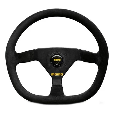 Mod MOMO. 88 Parte inferior plana negro volante de oruga con empuje de bocina - 350 mm Foto 1 de 4