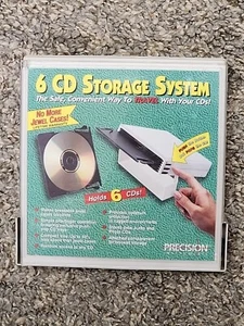 Sistema de almacenamiento de CD vintage estuche de 6 discos soporte de viaje video audio DVD precisión - Imagen 1 de 3