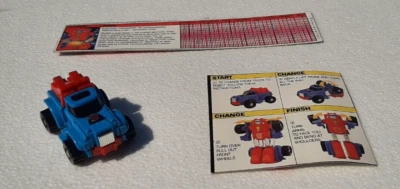 Takara Transformers G1 Mini Bot 1983 Gears Pickup Truck Blue Instructions, Specs - Image 1 of 4