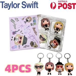 4PCS Taylor Swift Eras Keychain Keyring Tour Albums Inspired 3D Figures Key Ring - Picture 1 of 19