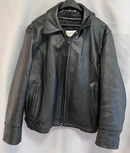 Vintage Taylor's Leatherwear USA Leather Motorcycle Bomber Jacket Mens 44 Police - Picture 1 of 17