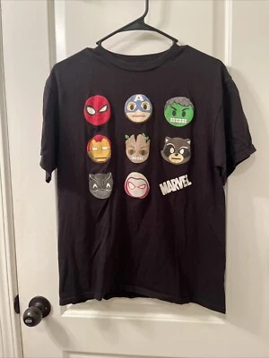 Marvel Superheros Characters Boys Graphic Short Sleeve T-shirt Size XL Black - Image 1 of 4
