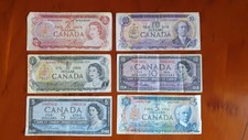 Mixed Lot of 6 Banknotes from Canada - 1954 to 1974.
