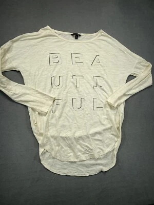 Banana Republic Beautiful T Shirt Top Womens M Meduim Tee Curved Hem Long Sleeve - Image 1 of 4