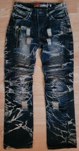 Jeans 1738 Dynasty Boys talla 14 desgastados imitación bolsillos con cremallera - Imagen 1 de 7