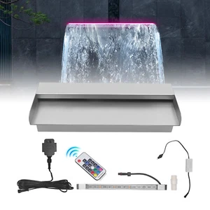 12inch Pool Fountain Waterfall Spillway Multi-color LED Light Strip with Remote - Picture 1 of 16