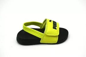 PUMA TODDLER BABY INFANT POPCAT 20 STRAP AC SANDAL BLACK-SULPHUR SPRING - Picture 1 of 8