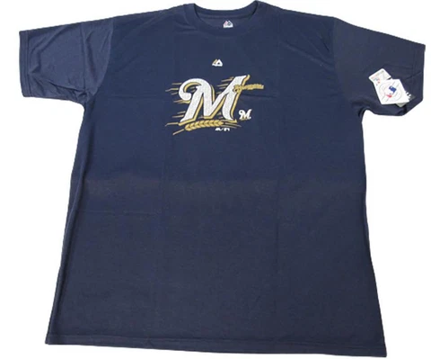 New Milwaukee Brewers Mens Sizes 2XL-4XL-5XL-Tall Majestic Polyester Shirt Cover