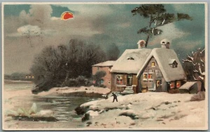 HOLD TO LIGHT CHRISTMAS ANTIQUE POSTCARD - Picture 1 of 2