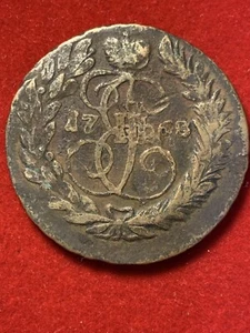 💰 1763 MM Russian Imperial copper coin 2 Kopeiks, Catherine II, 1762-1796 - Picture 1 of 8
