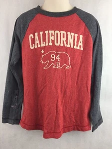 Old Navy Kids Red and Gray California Long Sleeve Shirt Shirt Size S 6-7 - Picture 1 of 5
