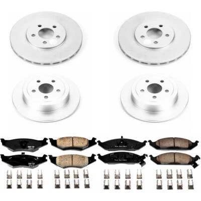 PowerStop Disc Brake Kit - Front and Rear - Fits Plymouth Breeze 1996-2000 Genui Foto 1 de 4