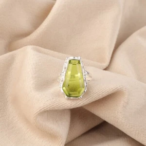 christmas day Gift For Her Peridot Natural  Gemstone 925 Sterling Silver Ring. - Picture 1 of 2