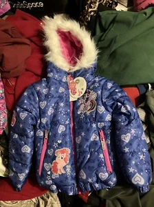 NWT My Little Pony Jacket Size 4 /5 Girls Puffer Coat FLEECE LINED HOOD - Picture 1 of 7