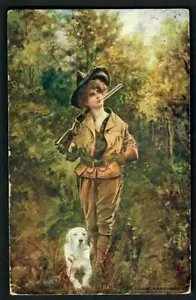 D86 On The Trail Hunting Dog & Pretty Woman Hunter Rifle ammo Belt, Benedict - Picture 1 of 2