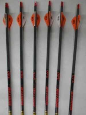 6 Gold Tip Hunter 340 Carbon Arrows w/ Bohning Blazer Vanes! WILL CUT! - Image 1 of 3