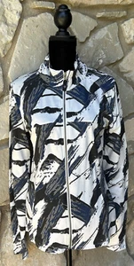 SATVA Yoga Activewear Jacket Size M L Black Ivory Organic Cotton Full Zip Semi - Picture 1 of 12