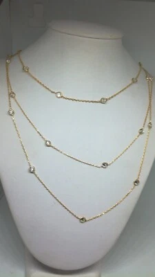 COLLANA DONNA ARGENTO ZIRCONI BIANCHI MM 4  CM 40 CM 45 CM 50 DORATA NOVITÀ - Immagine 1 di 3