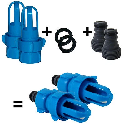2x Befüllstutzen + Schlauchkupplung Entleerstutzen Wasserbetten Softside Stutzen - Bild 1 von 2