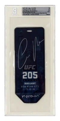 Conor McGregor Signed 2016 UFC Title Fight vs Alvarez Inscribed Ticket – BGS 7 - Image 1 of 2