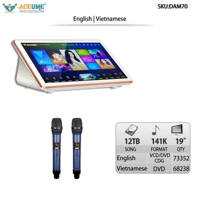 Настольный караоке-плеер 12 ТБ HDD 141K английские вьетнамские песни 19 дюймов сенсорный экран - Изображение 1 из 4