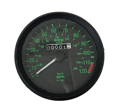 Black Dual Reading Speedometer 120 MPH 200 Kph R65 R80GS R100 GS PD R80 |Fit For - Image 1 of 4