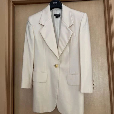 GUCCI Tailored Jacket Blouson Coat Women Size 38 Ivory White Golden sun button - Image 1 of 4