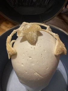 Vintage Beaded White Fascinator Hat - Picture 1 of 8