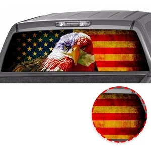American Flag Rear Window Graphic Decal Tint Print Sticker For Truck SUV - Foto 1 di 7