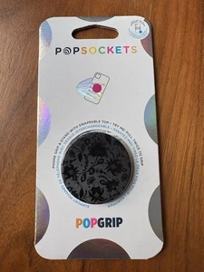 Popsockets POPGRIP Phone Grip- Black Floral Matte Design. Brand New. - Picture 1 of 2