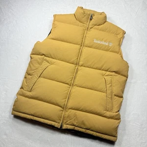 Vintage Timberland Vest Mens Med Down Puffer Tan 80% Down Y2K 2006 - Picture 1 of 13