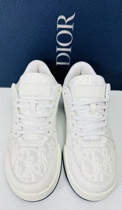 Christian Dior One Zapatillas Oblicuas Parte Baja Talla 38 EE. UU. 8 Cuero Blanco Logo - Imagen 1 de 21