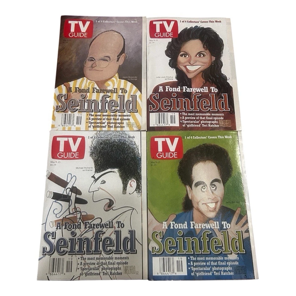 TV Guide-Seinfeld - A Fond Farewell Complete Set of 4 May 9-15, 1998 - Image 1 of 1