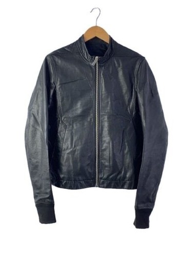 Giacca Rick Owens Single Rider 48 Pelle BLK 41033 